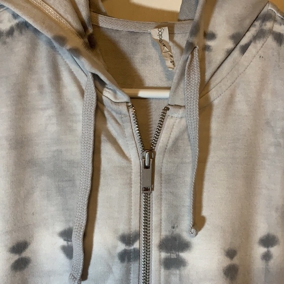 NWT Ideology Grey Tie Dye Zippered Front Hoodie Jacket, S - Picture 3 of 8